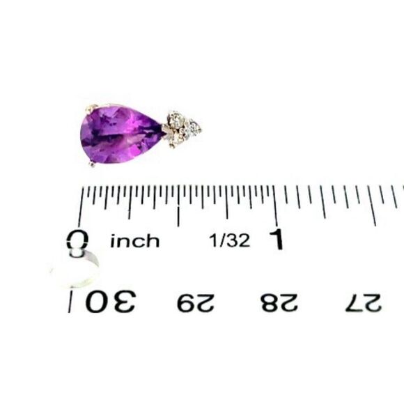Natural Amethyst Diamond Earrings 14k W Gold 3.62 TCW Certified $2,950 210753 - Picture 7 of 8